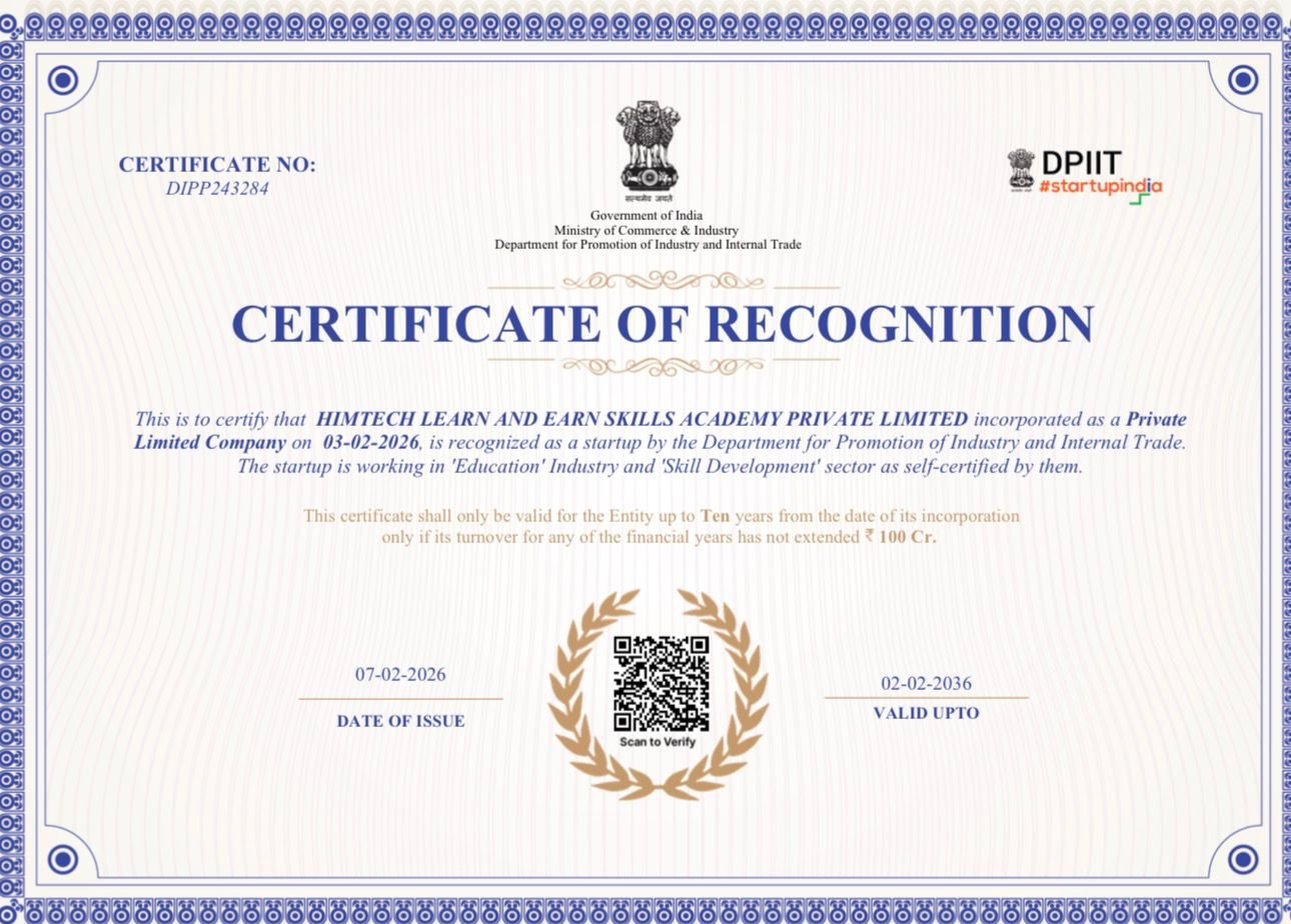 DPIIT Startup Recognition Certificate